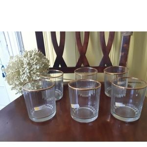 Cristal Mode lavorato a decorate  a mane set of 6 wisky glasses with 18K gold